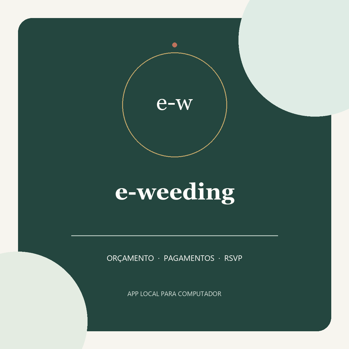 Capa do manual e do app e-weeding em tons de verde, creme e terracota.